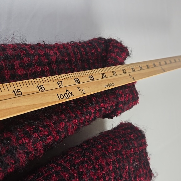 Jones New York Red Black Mohair & Wool Blend Tweed Jacket w/ Detail Buttons Sz 8 - Picture 7 of 9